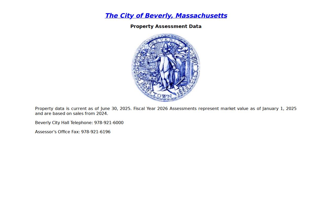Beverly residents directory assessment search