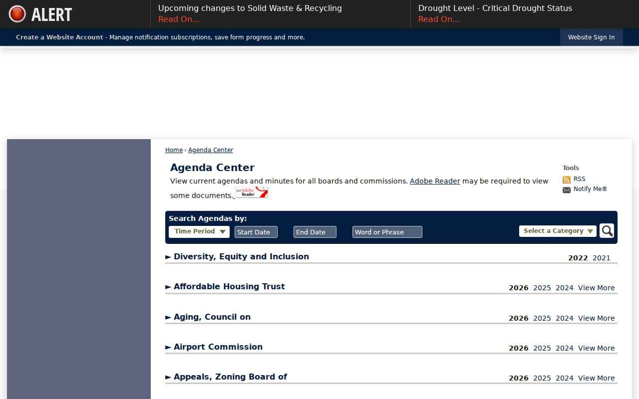 Beverly neighbors Agenda Center public civic record search