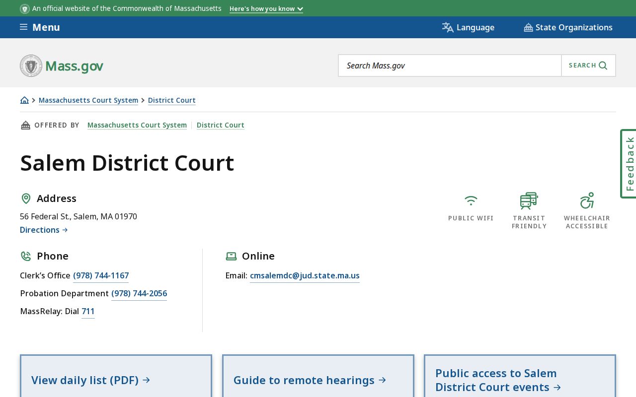Beverly resident lookup route to Salem District Court