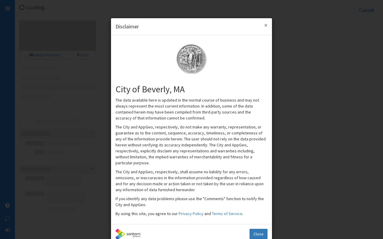 Beverly street directory MapGeo parcel and address viewer