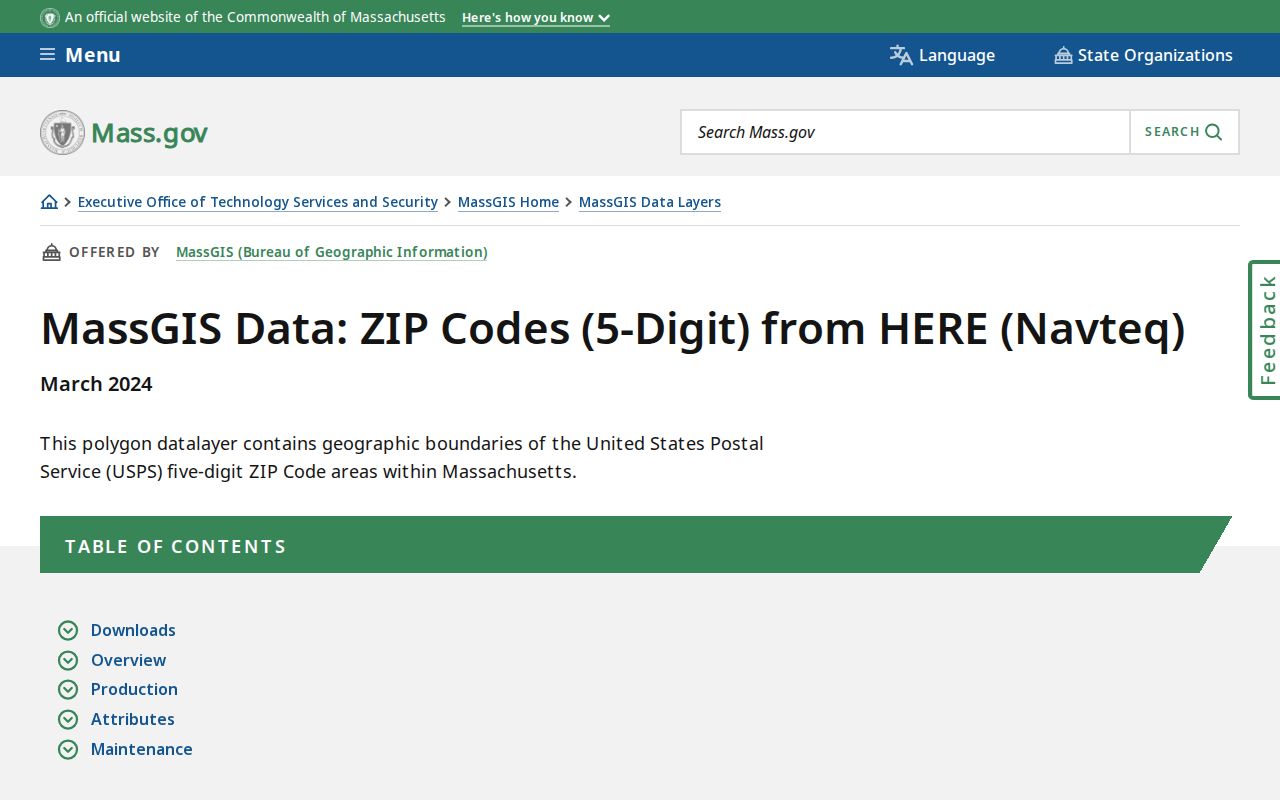 Beverly ZIP code directory MassGIS ZIP geography and boundary guidance